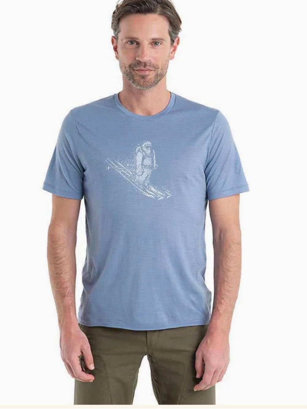 Icebreaker Tech Lite II "Skiing Yeti" graphic t-shirt Blue Size Medium